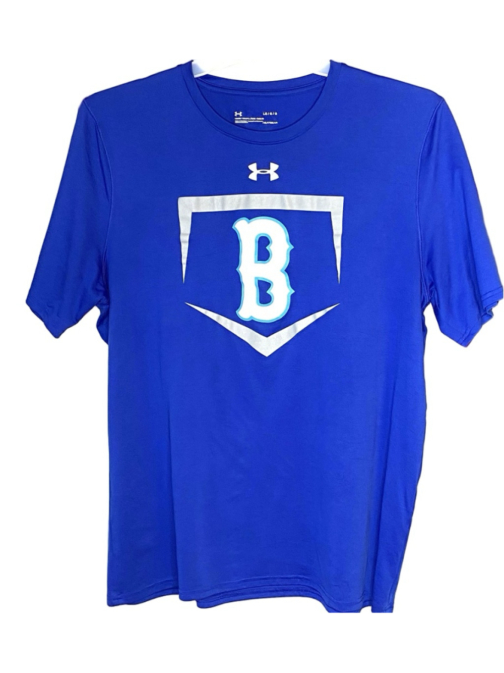 Under Armour Men's Large Blue HeatGear Baseball Home Plate Graphic Tee Shirt L